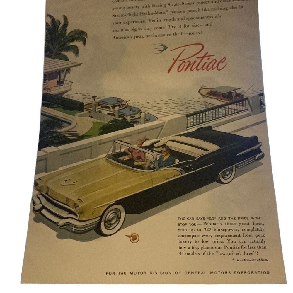 Vintage 1956 Pontiac Strato Streak Power Advertisement Ad Advertising
